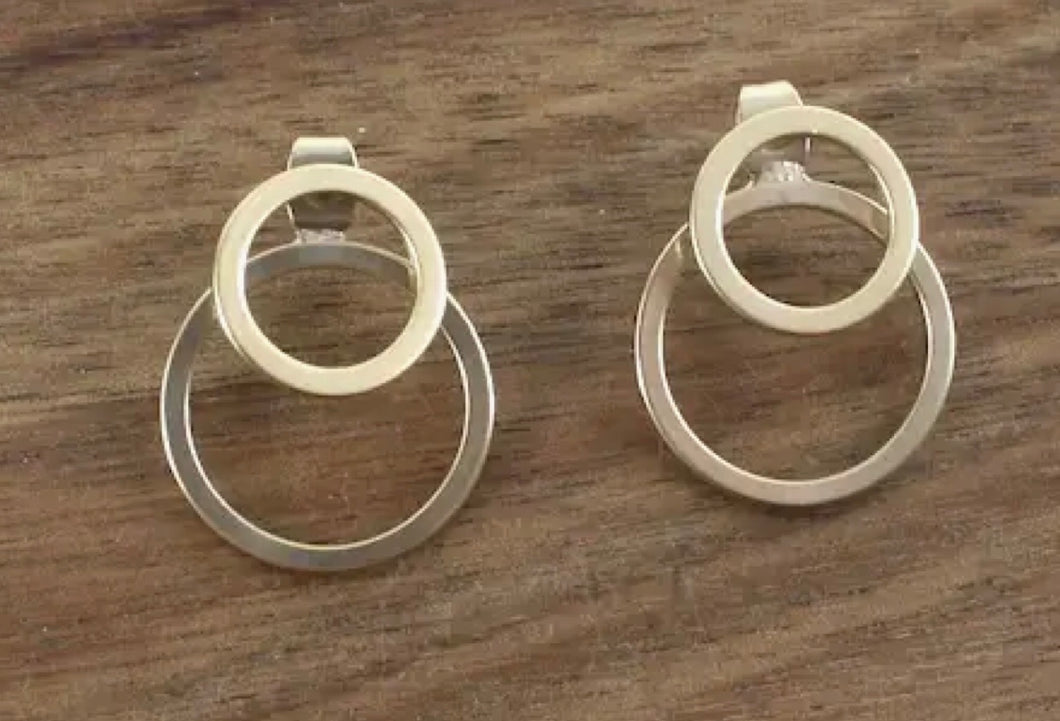 / Ring Brass Post Earrings
