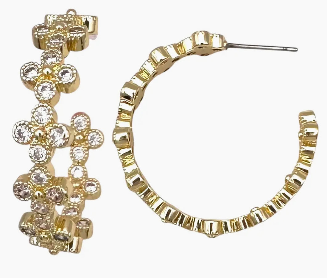 / Clover Open Hoop Earrings