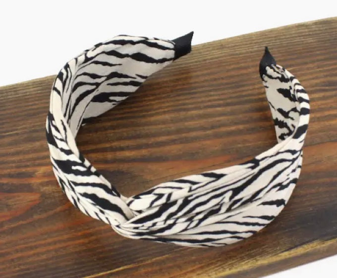 Handmade Tiger Print Twisted Headband