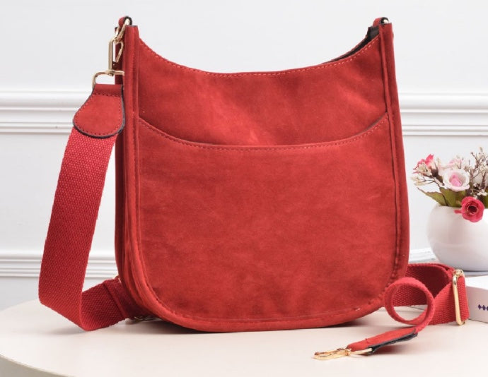 FAUX SUEDE CROSSBODY BAG