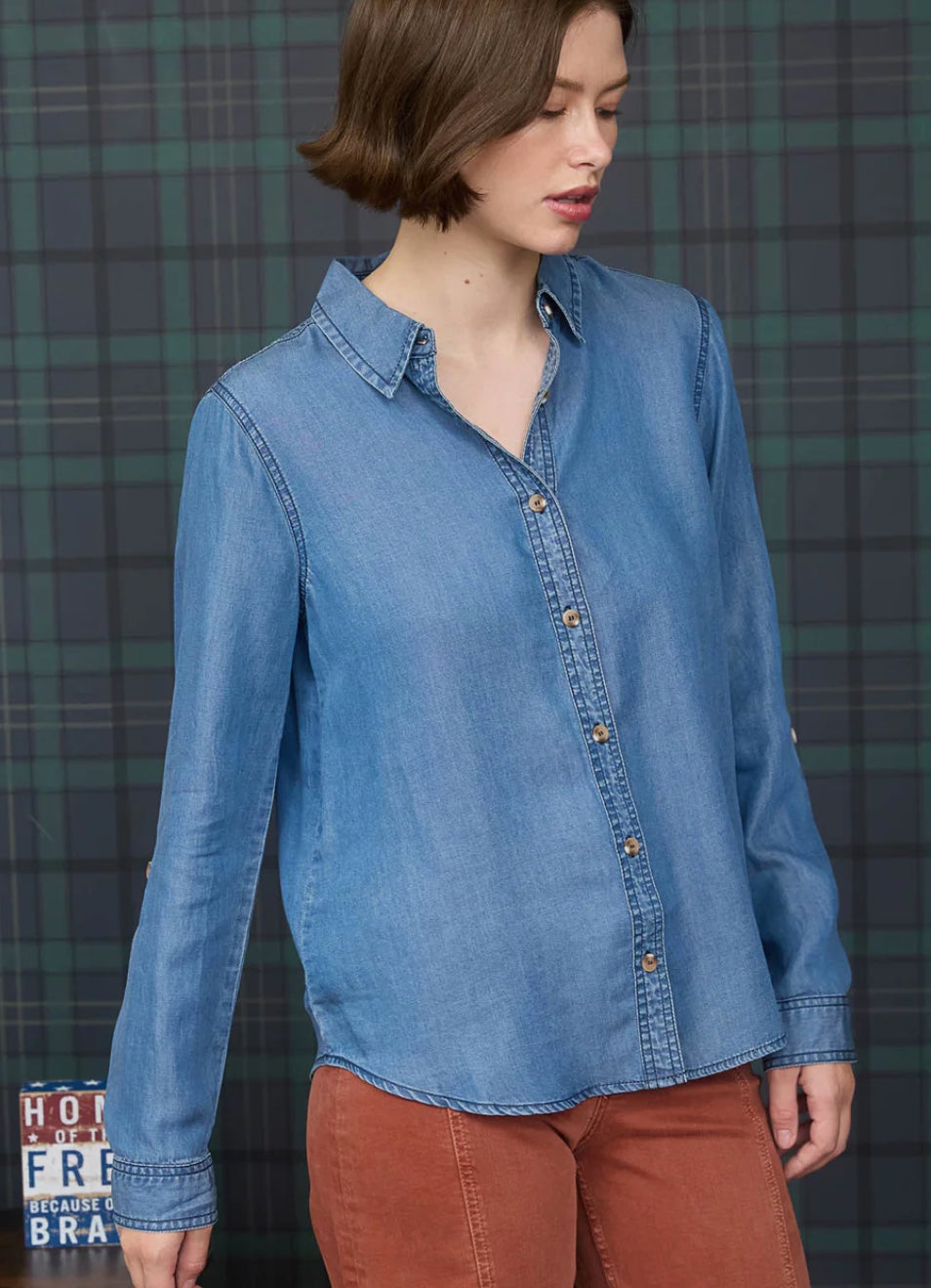 / Ria Button Down Top