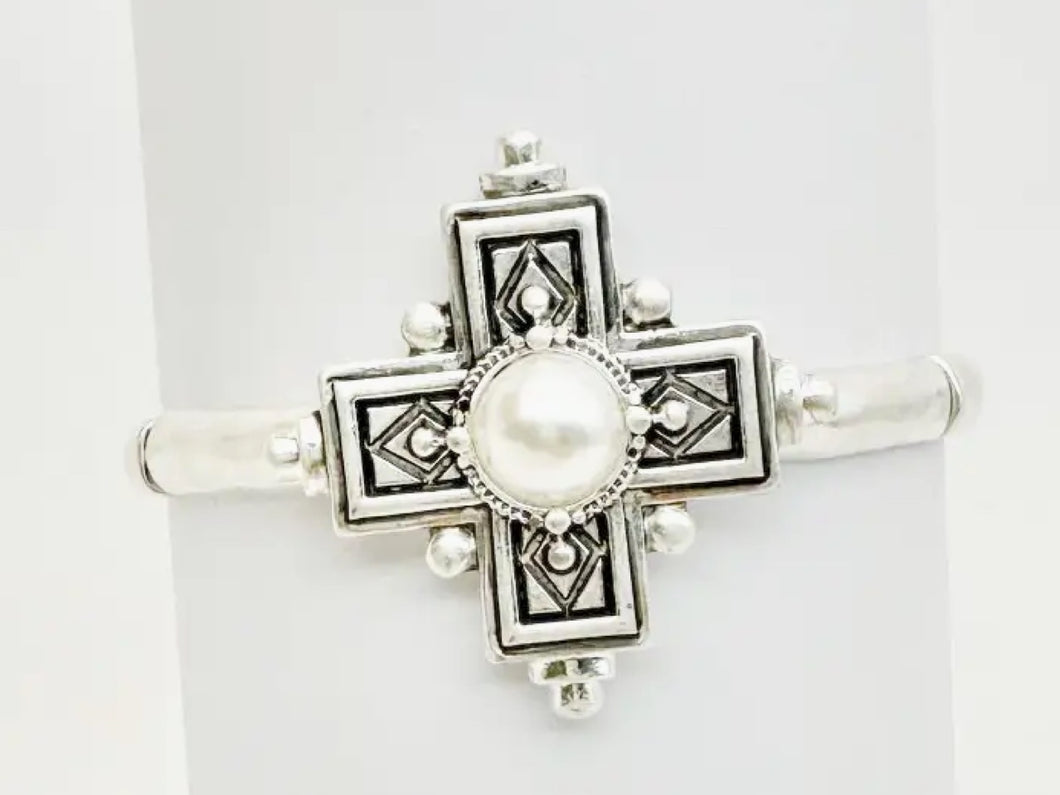 / Adorned Cross Stretch Bangle Bracelet