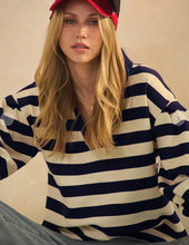 Load image into Gallery viewer, /CURVY Striped Ottoman Pullover
