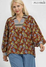 Load image into Gallery viewer, Paisley Print Collared Blouse
