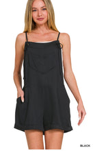 Load image into Gallery viewer, RAYON WOVEN ROMPER WITH TIE KNOT STRAP
