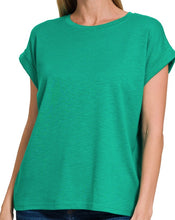 Load image into Gallery viewer, COTTON MODAL SLUB ROLLED SLEEVE TEE
