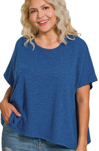 Load image into Gallery viewer, PLUS COTTON MODAL SLUB ROLLED SLEEVE TEE
