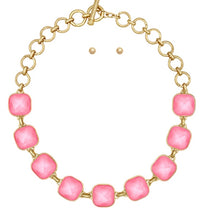 Load image into Gallery viewer, GS Faceted Stone Linked Necklace Set
