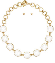 Load image into Gallery viewer, GS Faceted Stone Linked Necklace Set

