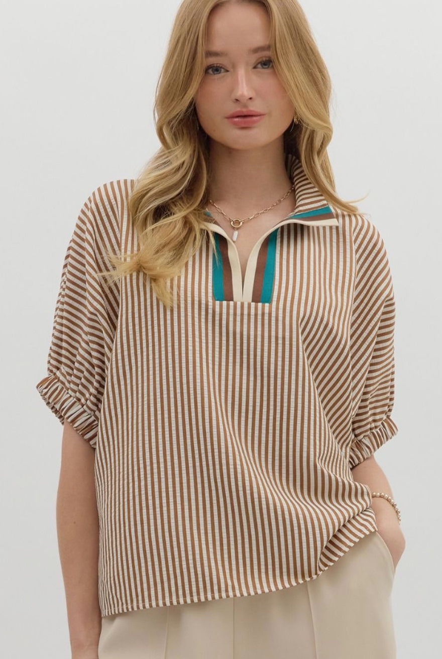 / CURVY Skylar Stripe Top