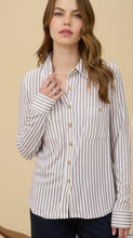 Load image into Gallery viewer, / Stripe Collared Long Sleeve Button Down
