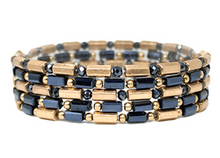 Load image into Gallery viewer, 5 Row Hexagon Cylinder Beads Bracelet
