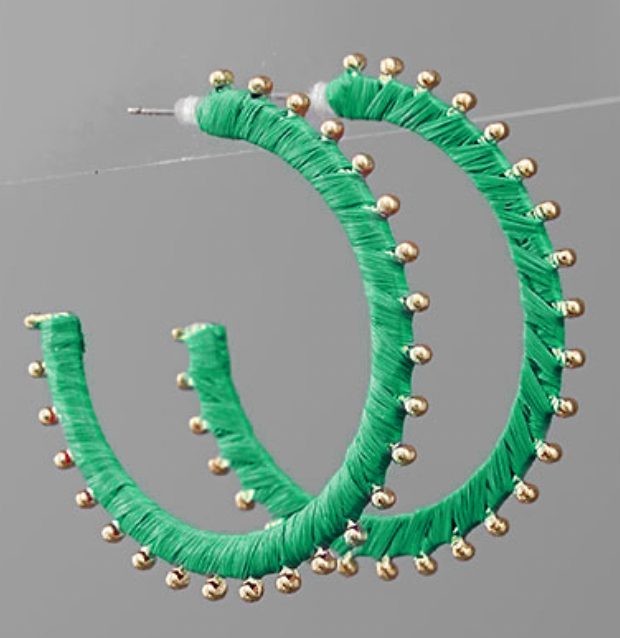 Raffia Flat Hoops