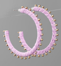 Load image into Gallery viewer, Raffia Flat Hoops
