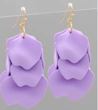Load image into Gallery viewer, Color Coated Petal Fringe Earrings
