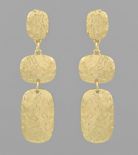 Load image into Gallery viewer, Hammered 3 Oval Shape Drop Earrings
