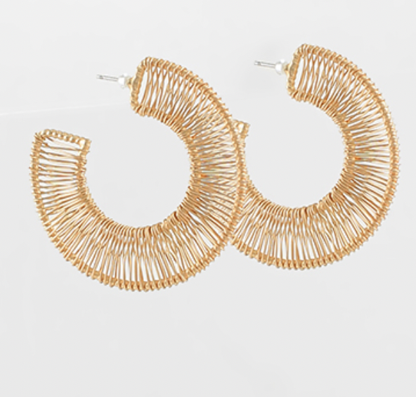 Wrapped Wire Double Line Hoops