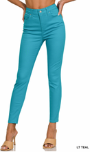 Load image into Gallery viewer, HIGH-RISE SKINNY COLOR DENIM PANTS
