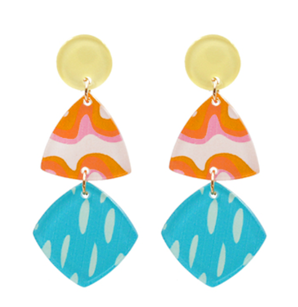 Geometric Spring Print Earrings