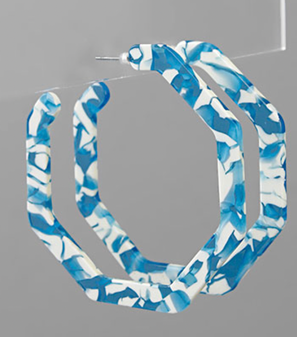 Octagon Acrylic Open Hoops