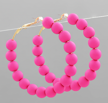 Load image into Gallery viewer, Clay Bead Ball Hoops
