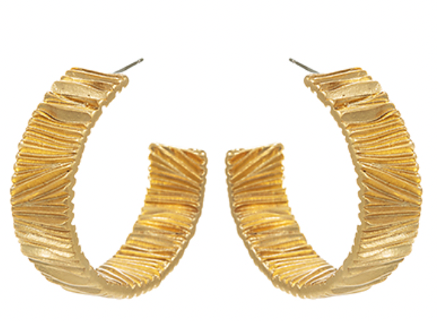 Textured Wide Open Hoops