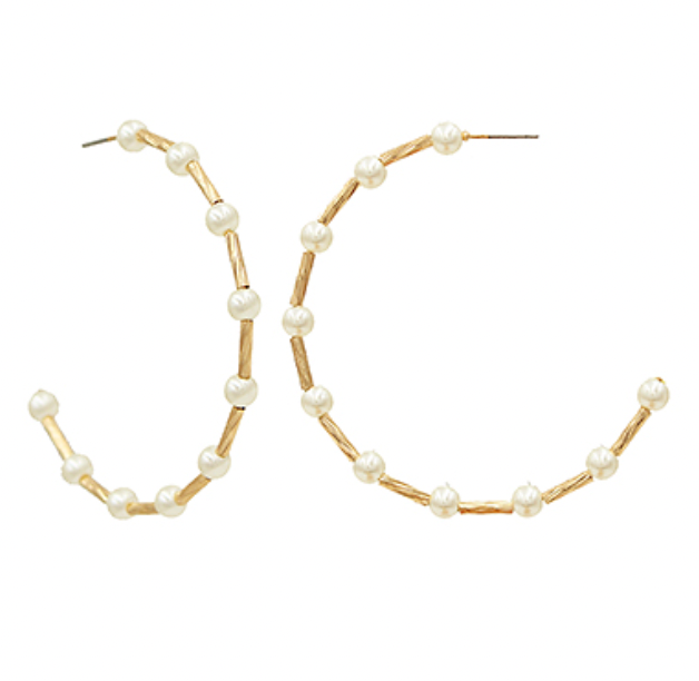 55mm Small Pearl Hoops