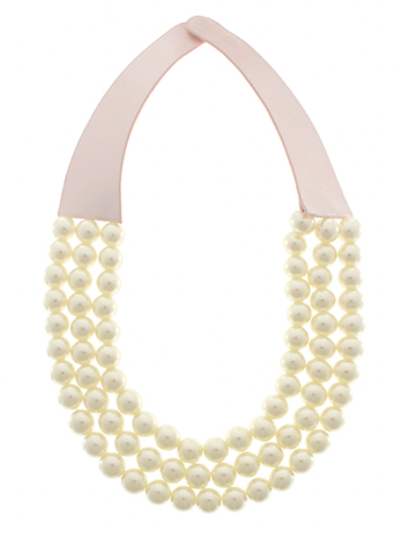 3 Row Pearl Bead Necklace