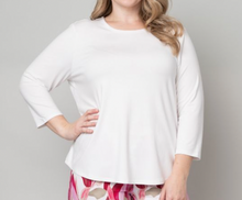 Load image into Gallery viewer, Juliana Crepe 3/4 Sleeve Hi-Lo Tee - Curvy
