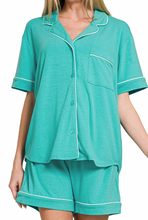 Load image into Gallery viewer, SHORT SLEEVE BUTTON DOWN SHIRTS &amp; SHORTS 2 PCS SET
