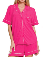 Load image into Gallery viewer, SHORT SLEEVE BUTTON DOWN SHIRTS &amp; SHORTS 2 PCS SET
