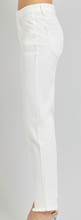 Load image into Gallery viewer, TUMMY CONTROL MID RISE CROP STRAIGHT FRAY HEM
