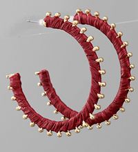 Load image into Gallery viewer, Raffia Flat Hoops
