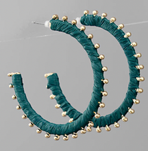 Load image into Gallery viewer, Raffia Flat Hoops
