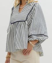 Load image into Gallery viewer, Striped Collared V-Neck Pullover
