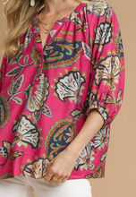 Load image into Gallery viewer, Boho Paisley Puff Sleeve Blouse

