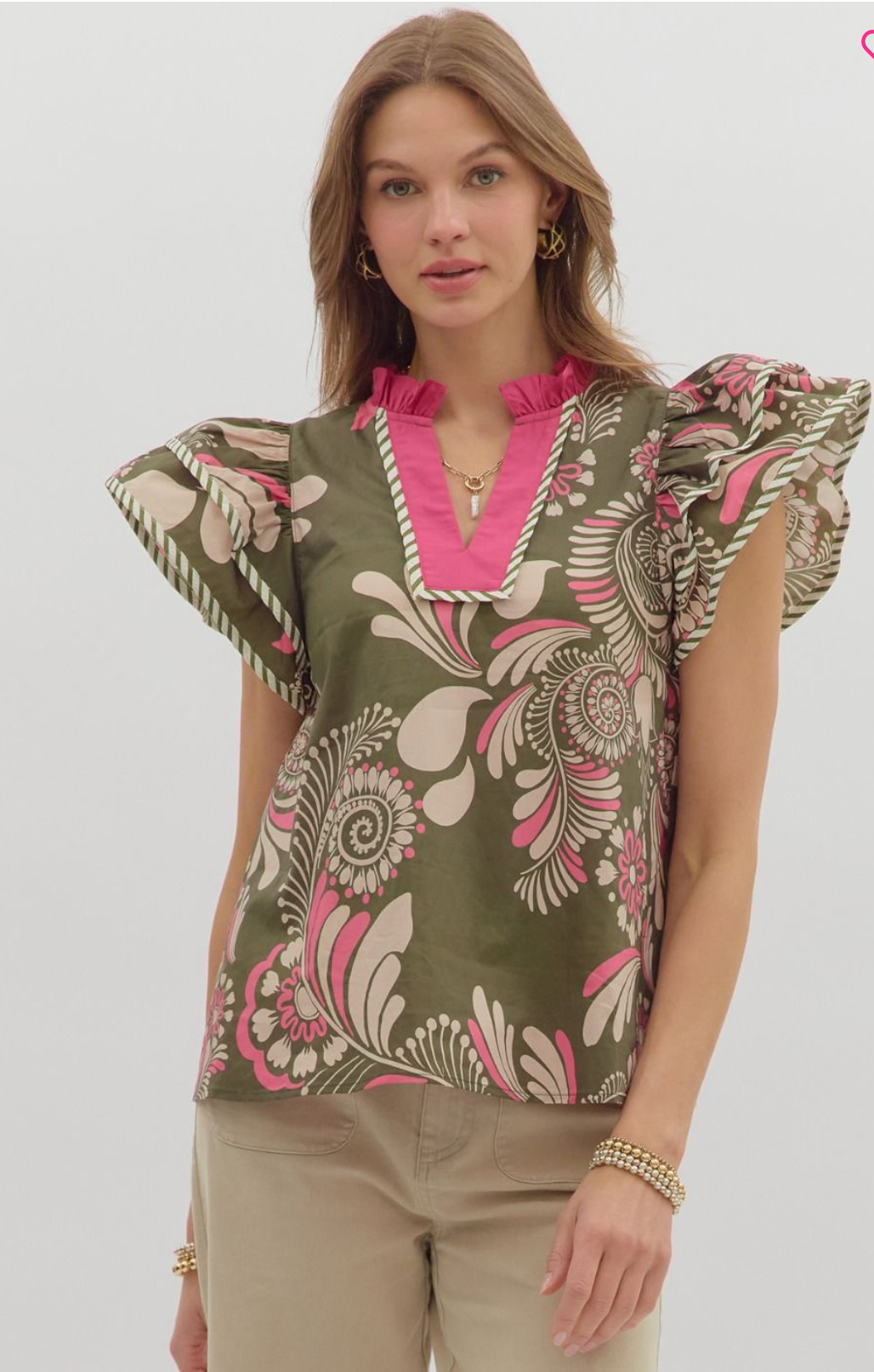 / Pink Paisley Top