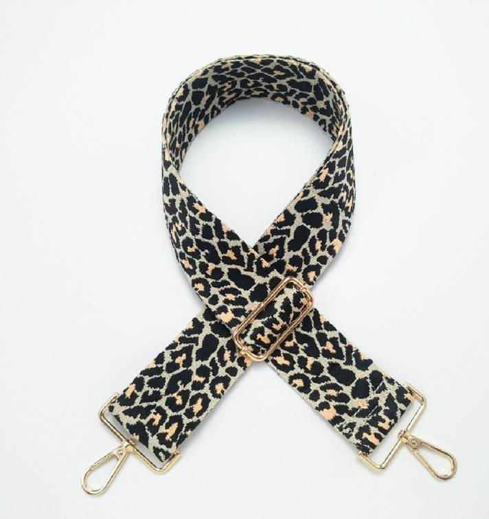 Woven Leopard Adjustable Canvas Strap