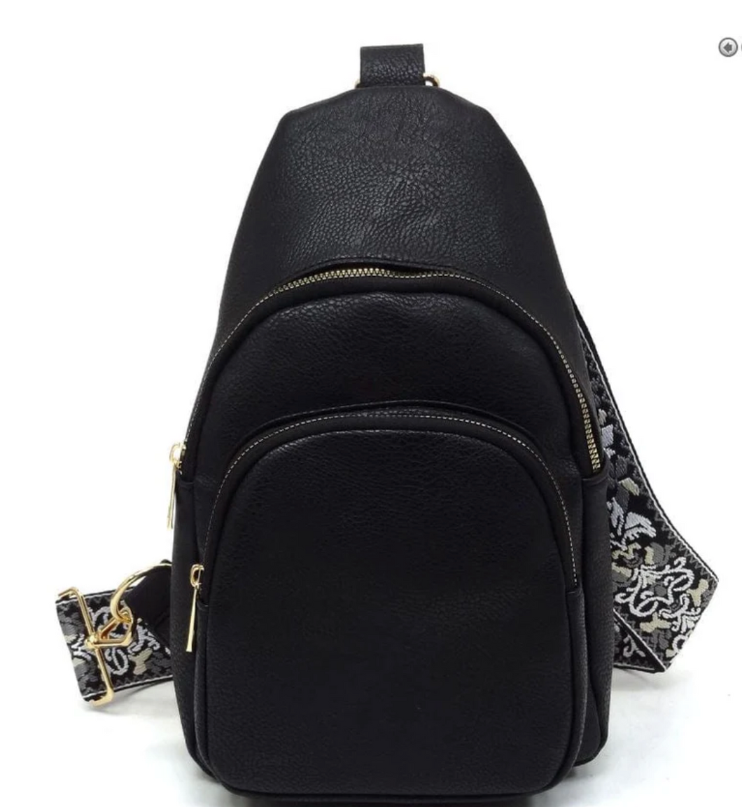 Vegan Leather Fashion Sling Backpack Bag