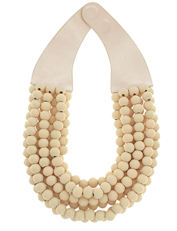 / Wood Ball Necklace BEIGE