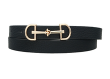 Load image into Gallery viewer, Horse-bit Buckle Skinny Belt
