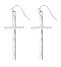 Load image into Gallery viewer, / FISHHOOK CROSS EARRINGS
