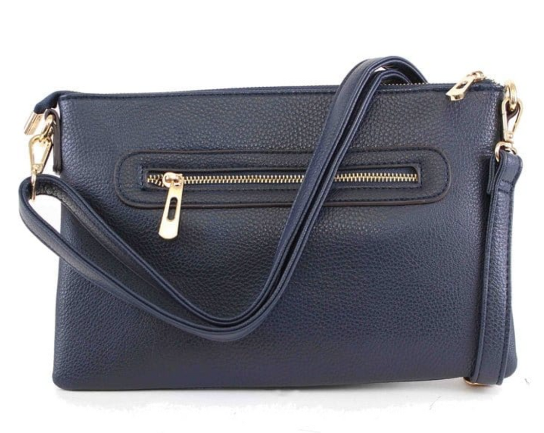 Ellen Three Compartment Wristlet Fashion Clutch/Crossbody