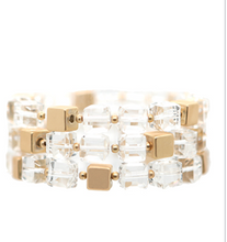 Load image into Gallery viewer, 3 Row Square Shape Beads Bracelet
