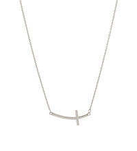Load image into Gallery viewer, Sideways &amp; Curved Cross Pendant Necklace
