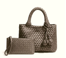 Load image into Gallery viewer, Daya Mini Woven Tote Bag-Silver
