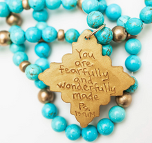 Load image into Gallery viewer, 18" Double Strand Turquoise Jade with Ellie Cross
