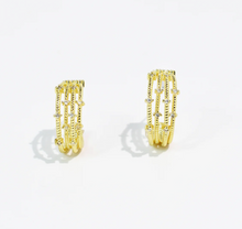 Load image into Gallery viewer, Golden Crystal Twist Hoops
