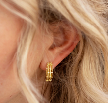Load image into Gallery viewer, Golden Crystal Twist Hoops

