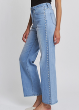 Load image into Gallery viewer, High Rise Wide Leg Pearl Embellishment
